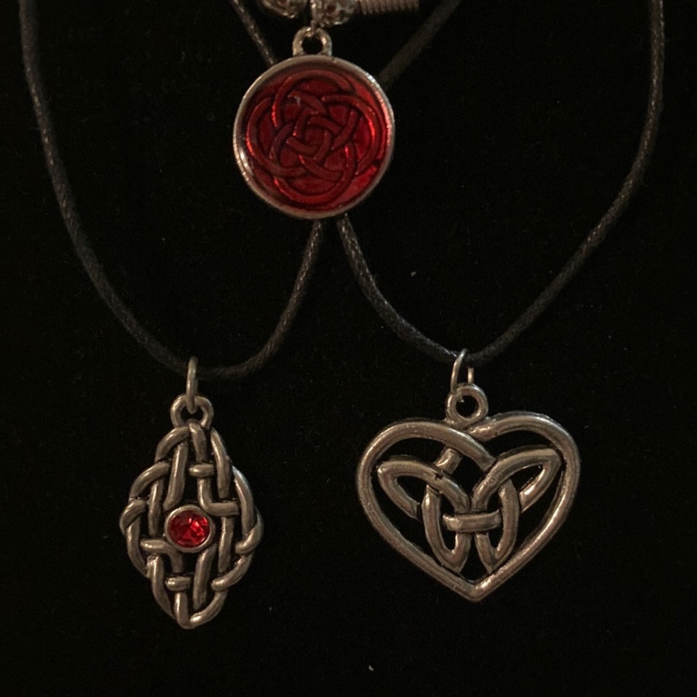 3 Celtic Knot Art necklaces